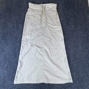 Born‎ In America Maxi Skirt Womens 30x30.5 Beige Rayon Stretch Pockets Back Slit